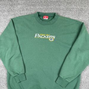 Vintage NFL Green Bay Packers Sweatshirt Mens Large Green Logo Football Crewneck